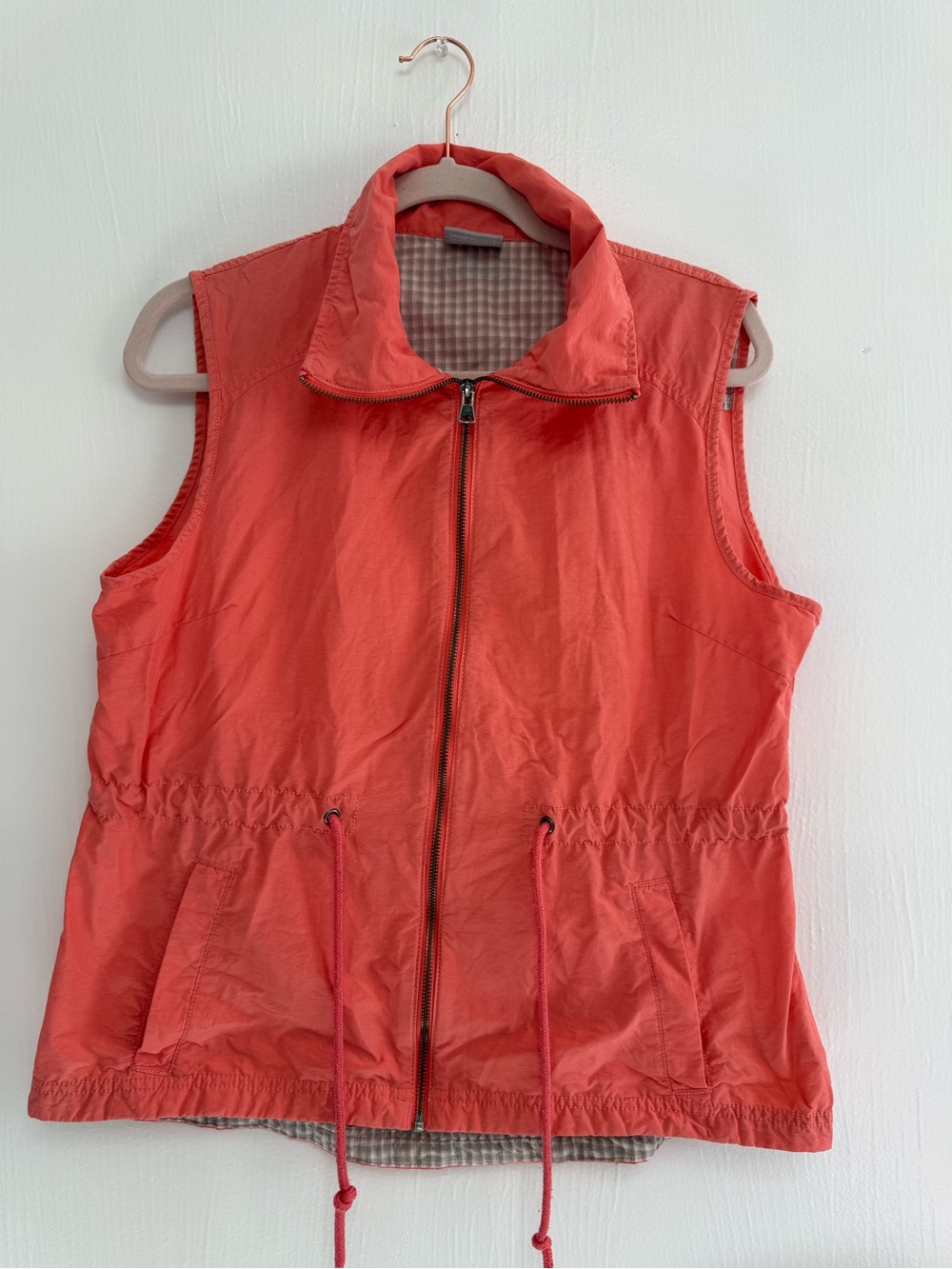 Columbia Sleeveless Coral Drawstring Waist Vest